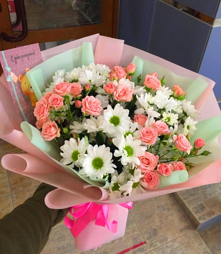 Букет цветов из: Розы и Хризантемы в Доры