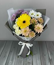 Букет цветов из:  Розы, Герберы и Хризантемы в Доры