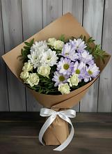 Букет цветов из:  Хризантемы и Розы #REPLACE_PRED# Доры