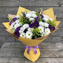 Букет цветов из:  Ирисы, Хризантемы и Ромашки в Доры