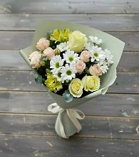 Букет цветов из:  Альстромерии, Розы и Хризантемы в Доры