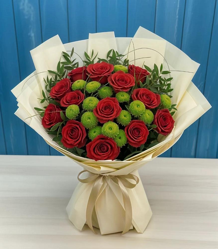 Букет цветов из: Розы и Хризантемы в Доры