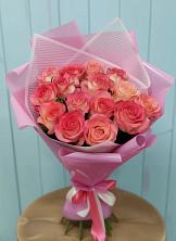 Букет 15 Розовых роз Равель в Доры