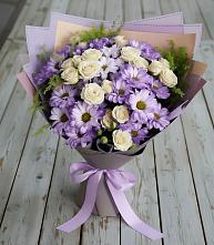 Букет цветов из:  Хризантемы и Розы в Доры